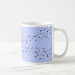 chemistry of tea and coffee in blue coffee mugs