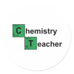 Chemistry Teacher black Round Sticker