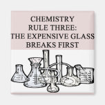 chemistry: the epensive glass breaks first fridge magnet