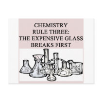 chemistry: the epensive glass breaks first post card