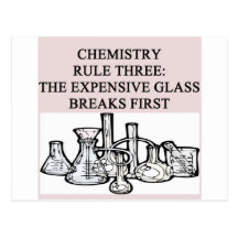 chemistry: the epensive glass breaks first post card