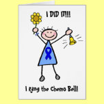 Chemo Bell - Blue Ribbon Woman Card