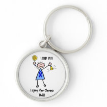 Chemo Bell - Blue Ribbon Woman Keychains