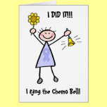 Chemo Bell - Lavender Ribbon Female Greeting Cards