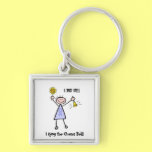 Chemo Bell - Lavender Ribbon Female Keychain