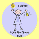 Chemo Bell - Lavender Ribbon Female Round Sticker
