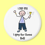 Chemo Bell - Lavender Ribbon Male Refrigerator Magnet
