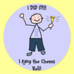 Chemo Bell - Lavender Ribbon Male Round Stickers