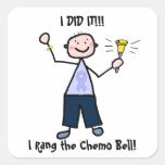 Chemo Bell - Lavender Ribbon Male Square Sticker