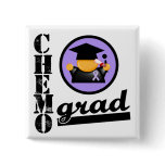 Chemo Grad General Cancer Ribbon buttons