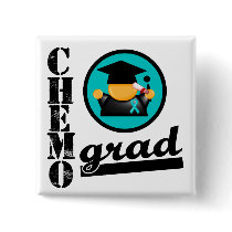 Chemo Grad Ovarian Cancer Ribbon Pinback Button