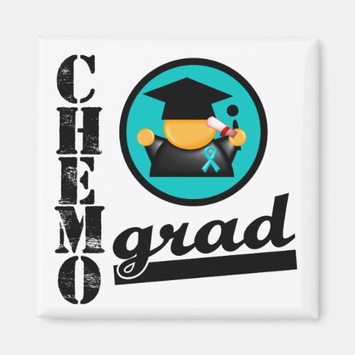Chemo Grad Ovarian Cancer Ribbon Refrigerator Magnets