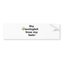 ChemoHair Blk Ltrs bumper stickers by starlyncrook ChemoHair Blk Ltrs bumper stickers