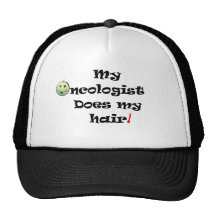 ChemoHair Blk Ltrs Mesh Hat