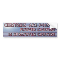 Chemtrails - Flyover Country to Sprayover Country Bumper Sticker