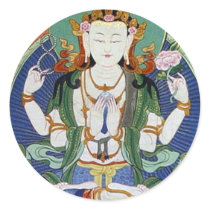 Chenrezig Round Sticker