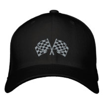 Chequered flag racing motorsport black cap embroidered hats by Funkart Chequered flag racing motorsport black cap embroidered hats