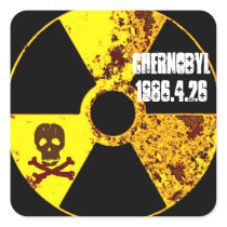 Chernobyl 25th year memorial square stickers