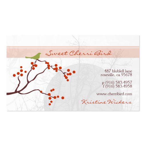 Cherri Bird [orange] Business Cards