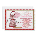 Cherries Apron and Chef Hat Birthday Invitations invitation