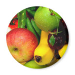 Cherries Bananas And Apples Fridge Magnet