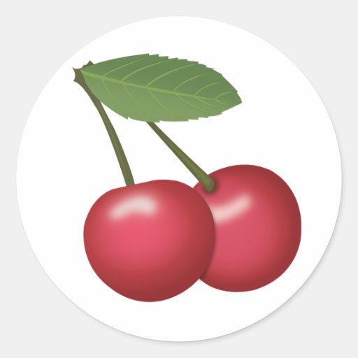 Cherries Emoji Classic Round Sticker Zazzle
