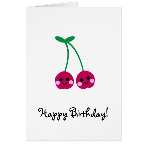 cherries, Happy Birthday! Card | Zazzle
