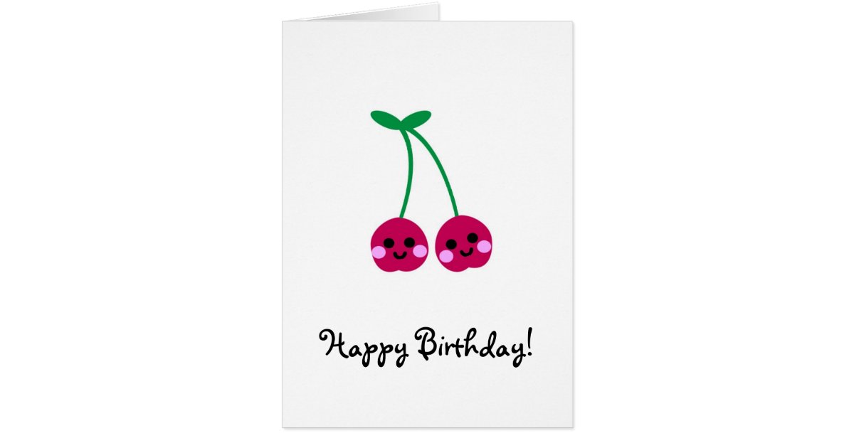 cherries, Happy Birthday! Card | Zazzle