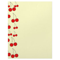 Cherries Pattern. Personalized Letterhead