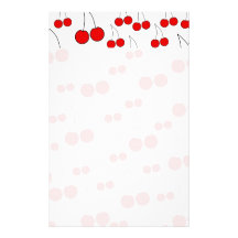Cherries Pattern. Stationery Design