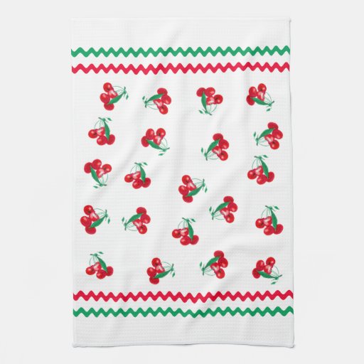 Cherries & Ric Rac Kitchen Towel