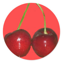 Cherries Round Stickers