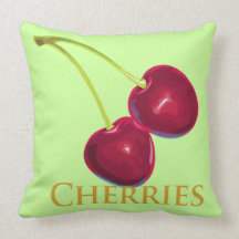 Cherries with Stems Pillow