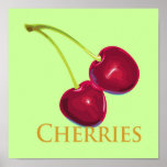 Cherries with Stems Poster