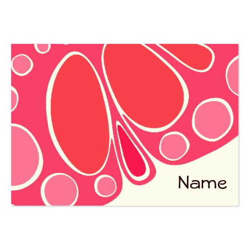 Cherry 60s Whimsical Butterfies Business Card Template (back side)