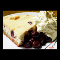 Cherry And Kirsch Cheesecake Print posters