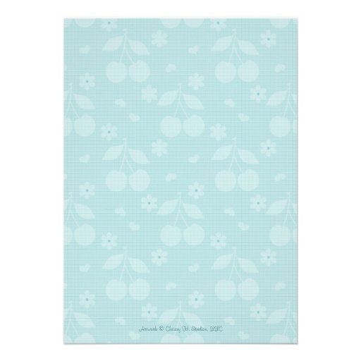 Cherry Apron Bridal Shower Invitation Red and Blue