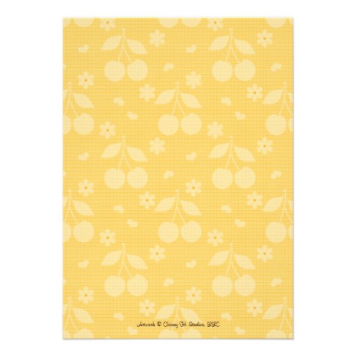 Cherry Apron Bridal Shower Invitation Yellow and R