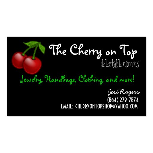 Cherry background business card (back side)