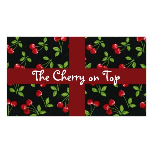 Cherry background business card (front side)