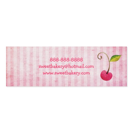 Cherry Berry Cupcake Mini Business Cards Tags (back side)