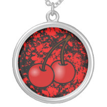 Cherry Blood Splatter Necklace necklaces