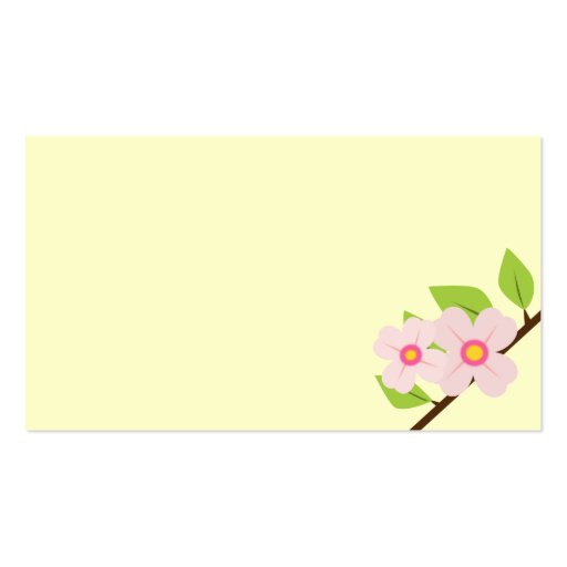 Cherry Blossom and Bird Mom Profile Card Business Card Templates (back side)