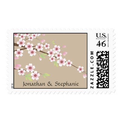 Cherry Blossom and Cream Save the Date Stamps