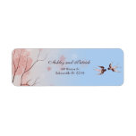 Cherry Blossom and Floral Swallows Address Label