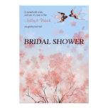 Cherry Blossom and Floral Swallows  Bridal Shower  Personalized Invitation