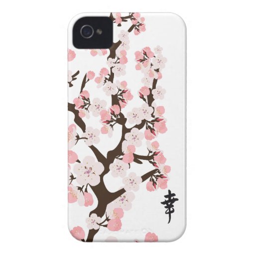 Cherry Blossom and Kanji Case-Mate iPhone 4 Cases