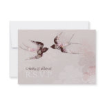 Cherry Blossom and Love Swallows2 RSVP Invitations