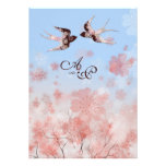 Cherry Blossom and Love Swallows Wedding Personalized Invite
