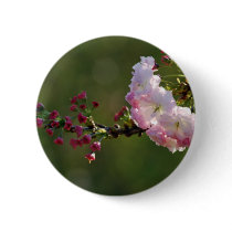 Cherry blossom and meaning pinback buttons